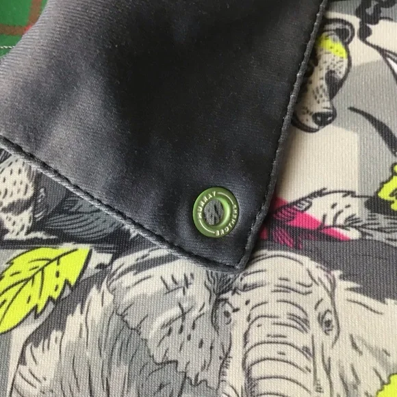 William Murray Mens Large Performance Golf Polo Shirt Animal Jungle Print - Picture 9 of 12